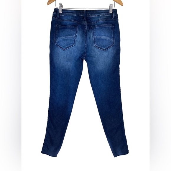 Driftwood Jackie Blue Braided Side Stripe Cropped Raw Hem Jeans Women’s Size 28 - Picture 3 of 12